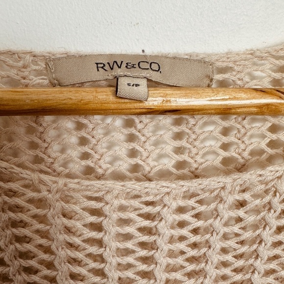 RW&Co crochet  top - poncho style with 3/4 sleeves- cotton - S - Picture 9 of 9